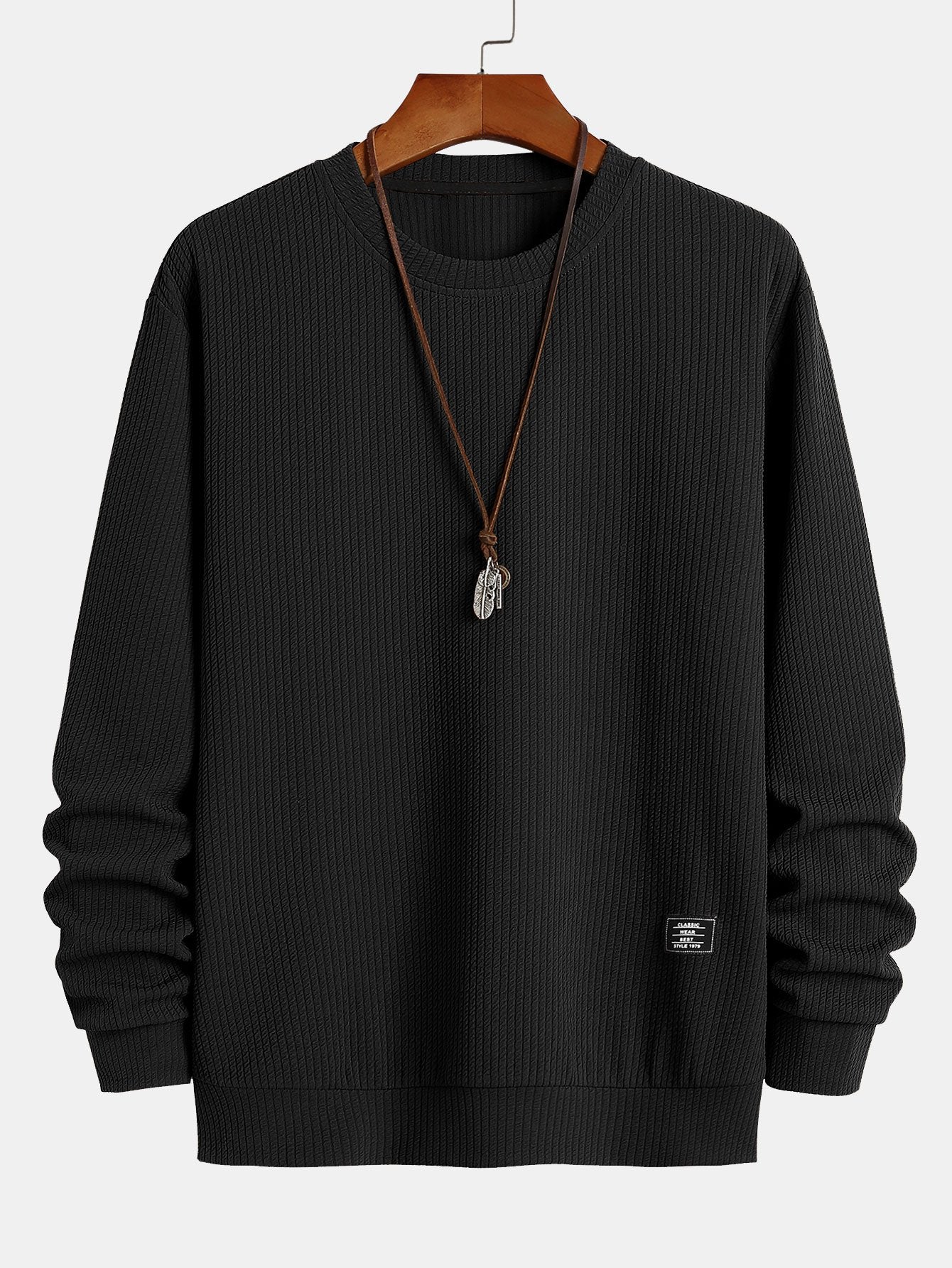 Ribbed Crew Sweatshirt