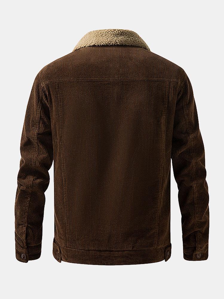 Teddy Lined Cotton Corduroy Jacket