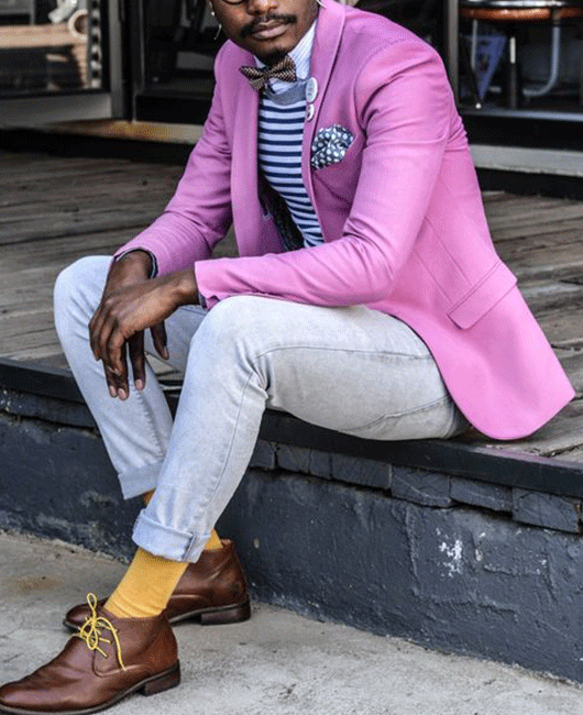 Purple Solid Single Breasted Shawl Lapel Blazer