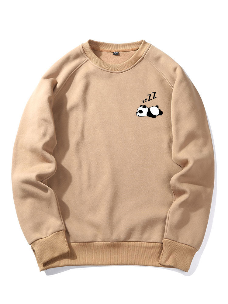 Lazy Panda Print Raglan Sleeve Sweatshirt
