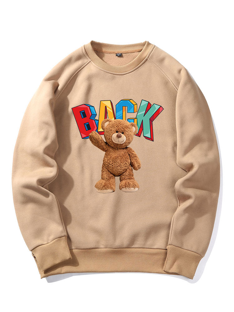 Cute Bear Print Raglan Sleeve Sweatshirt