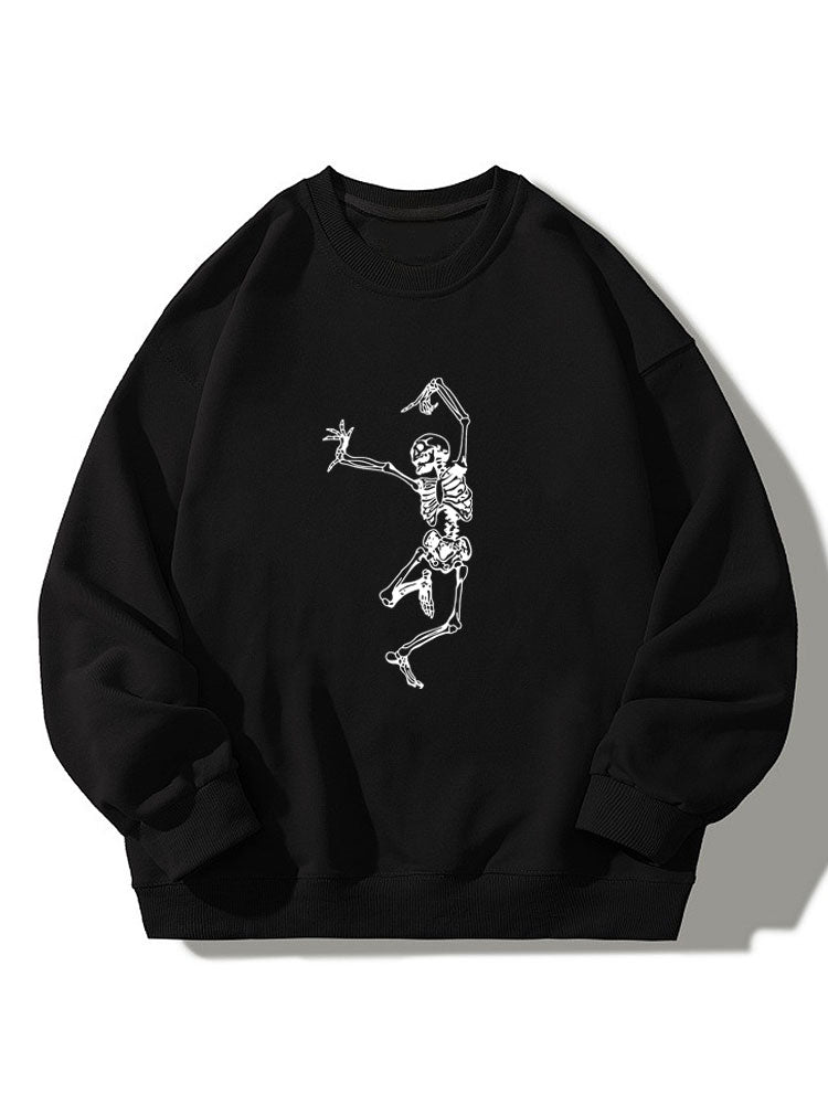 Dancing Skeleton Print Relaxed Sweatshirt